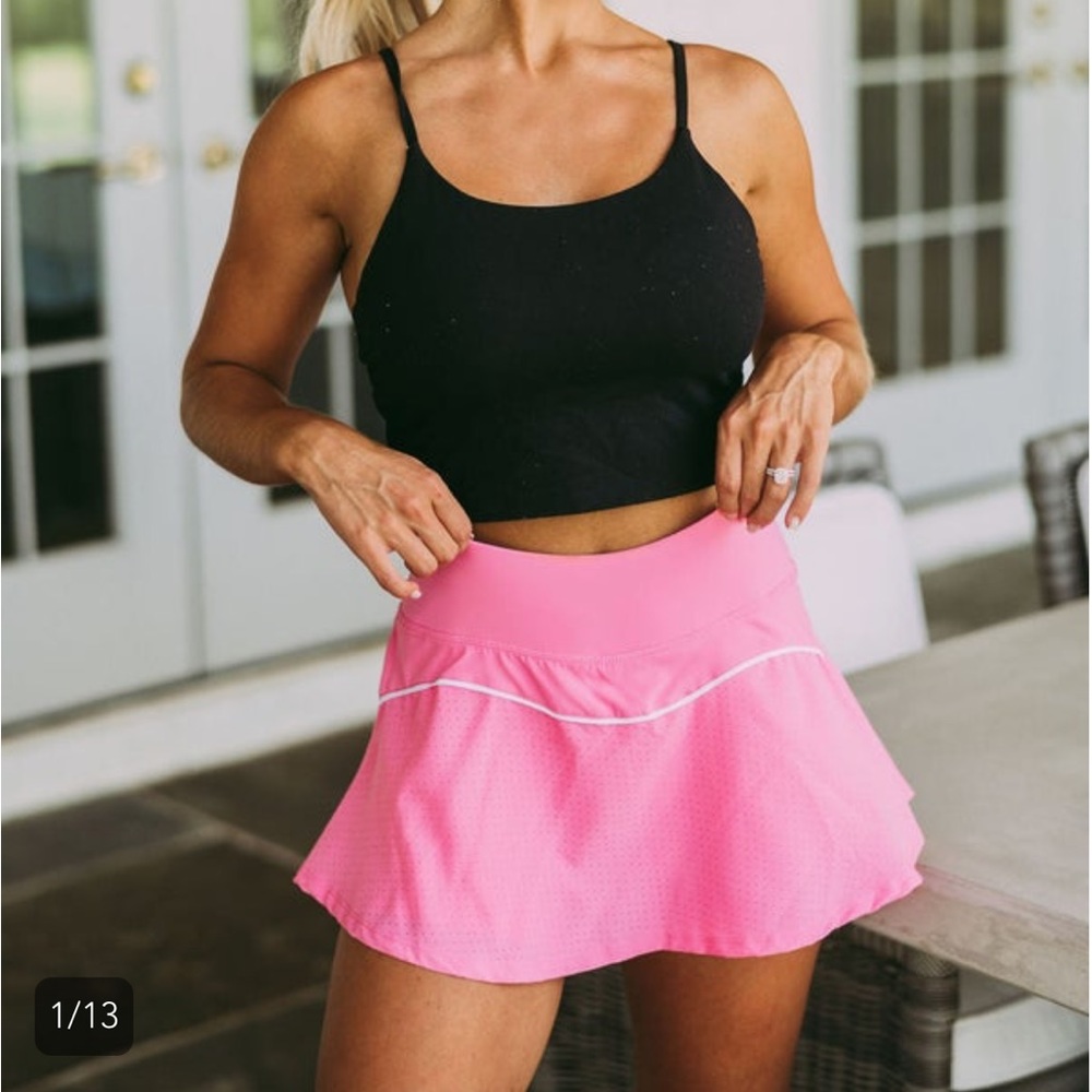 These Three Boutique pink tennis skirt